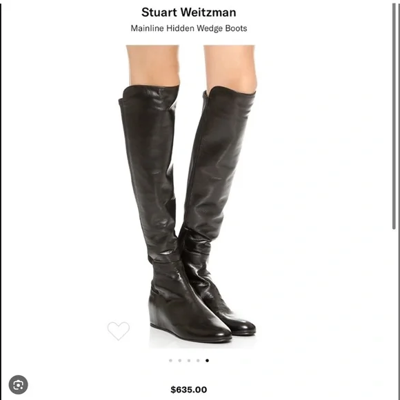 STUART WEITSMAN‎ Mainline Hidden Wedge Over The Knee Leather Boots 8.5 - Picture 7 of 12